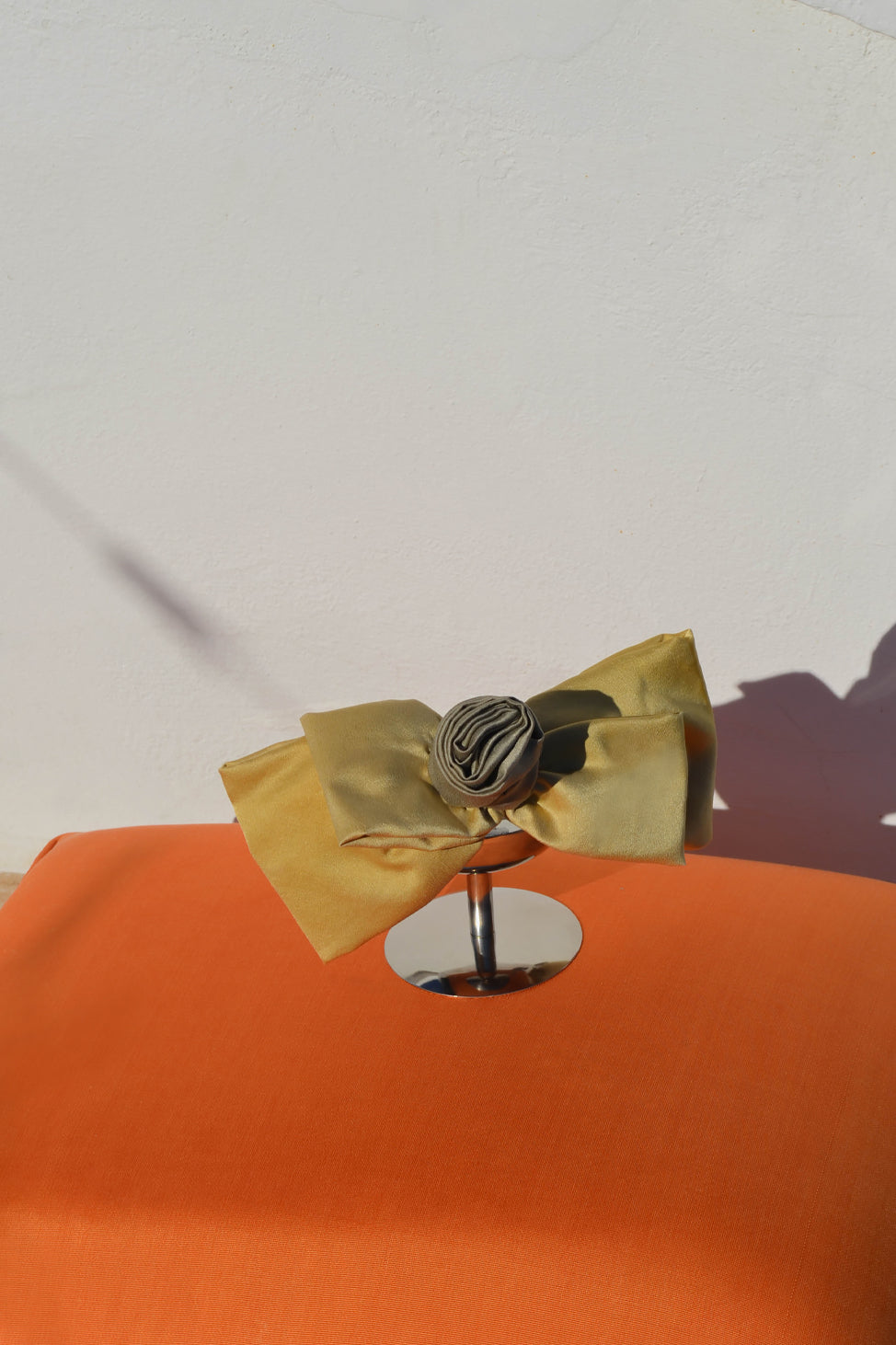 Pistachio-Sage Luna Moon Handcrafted Silk Bow Clip