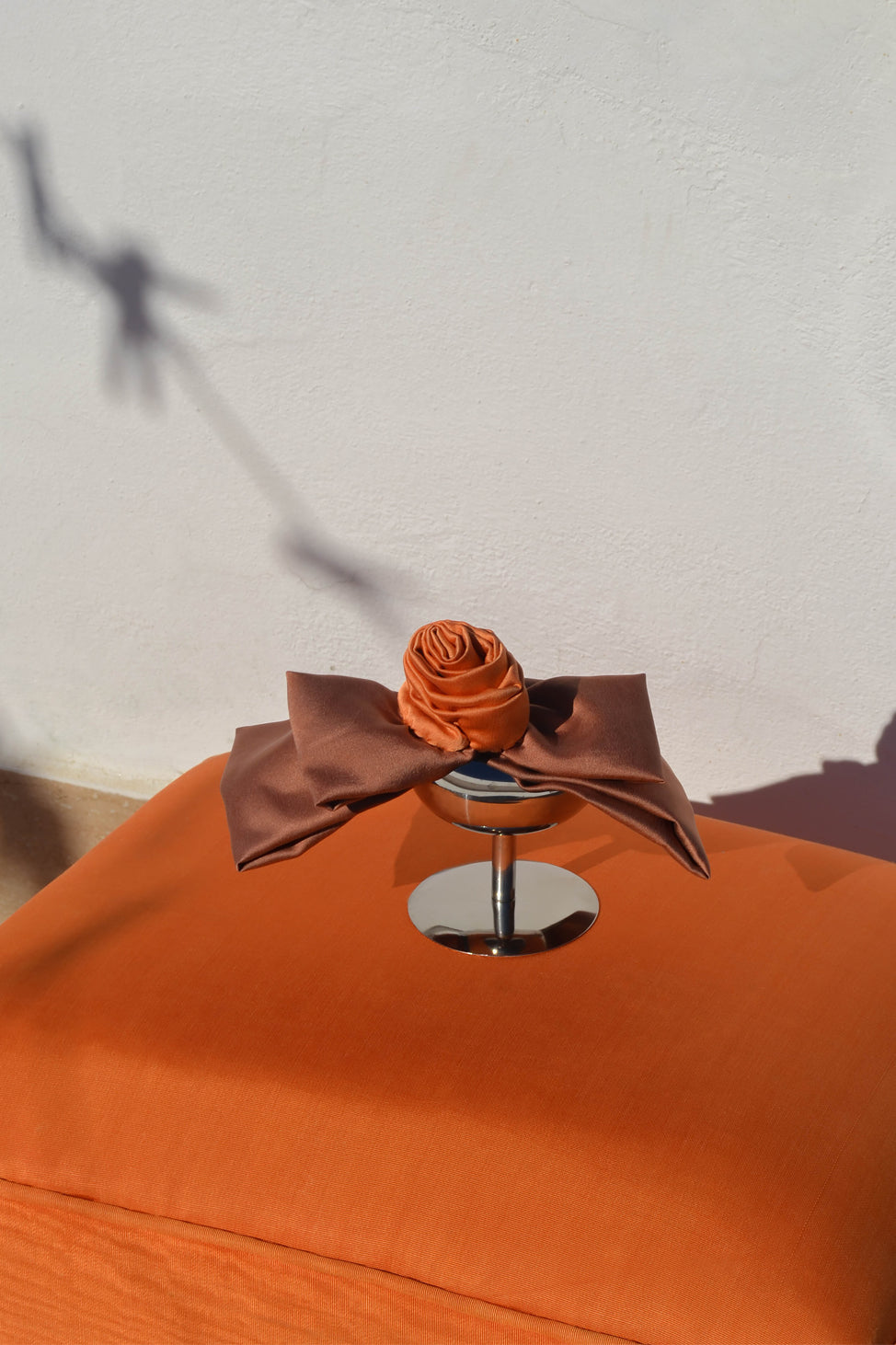 Cinnamon Luna Moon Handcrafted Silk Bow Clip