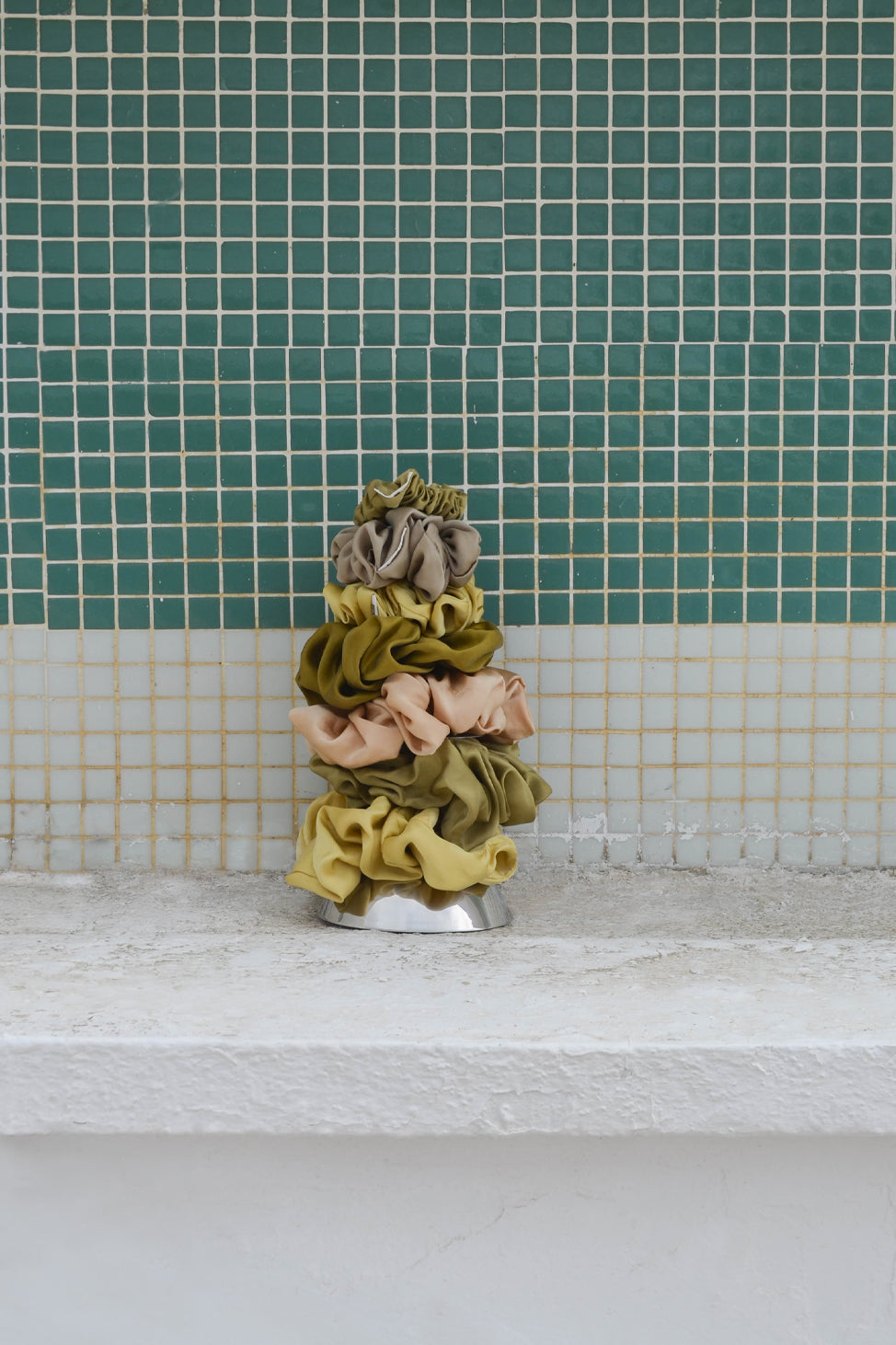Sage Grey Lover Silk Scrunchie