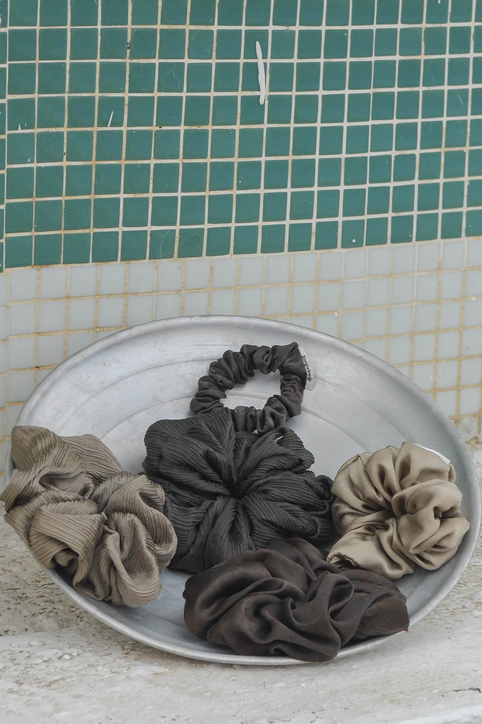 Charcoal Lover Silk Scrunchie