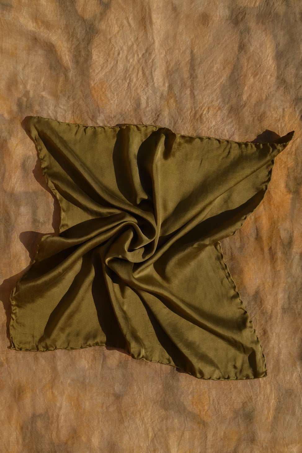Olive Green Lover Silk Scarf