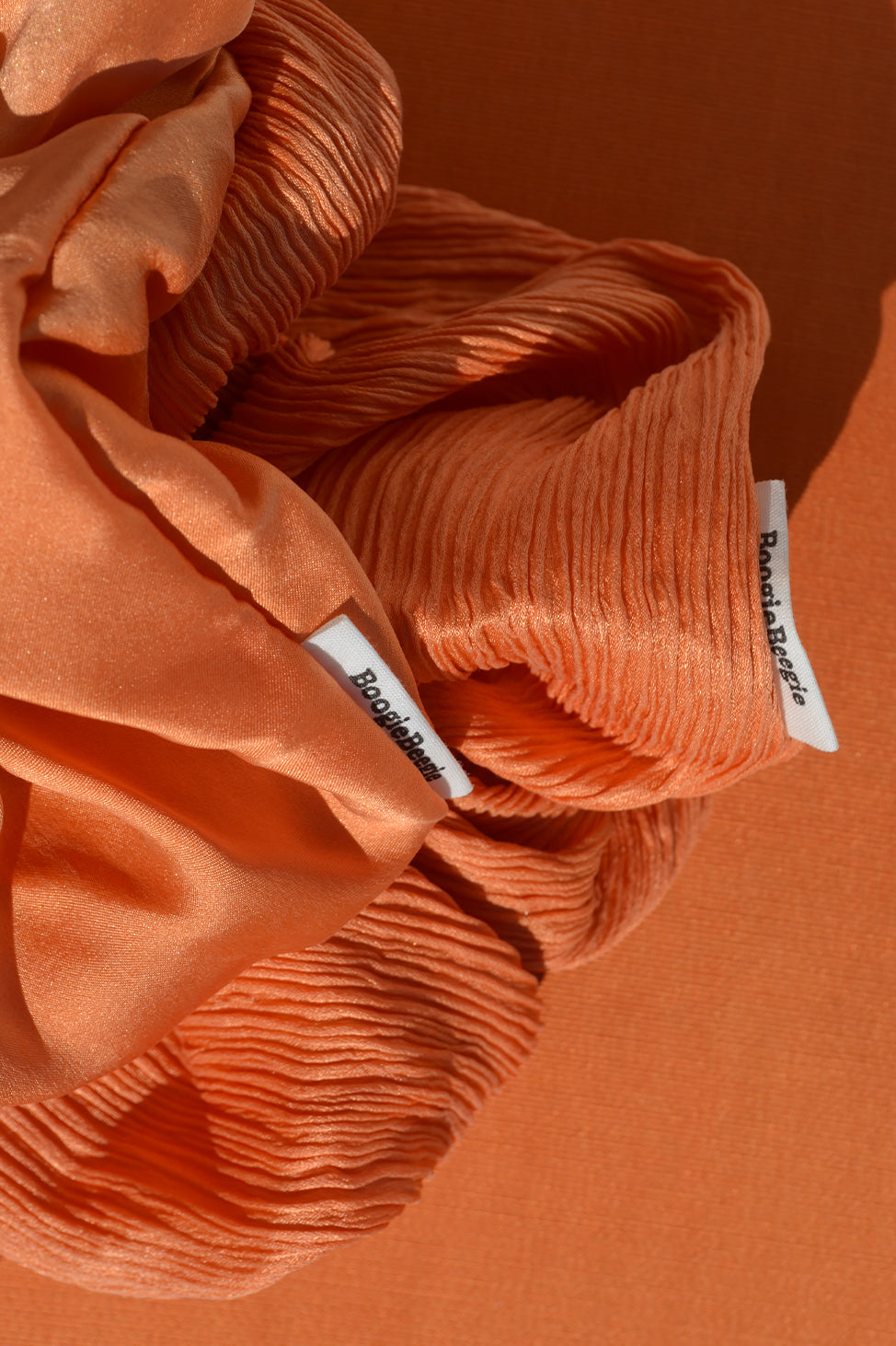 Peach Orange Flowing Silk Scrunchie