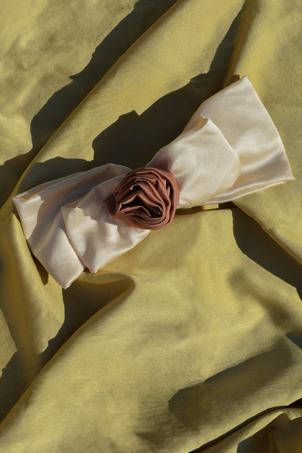 Cream Luna Moon Handcrafted Silk Bow Clip