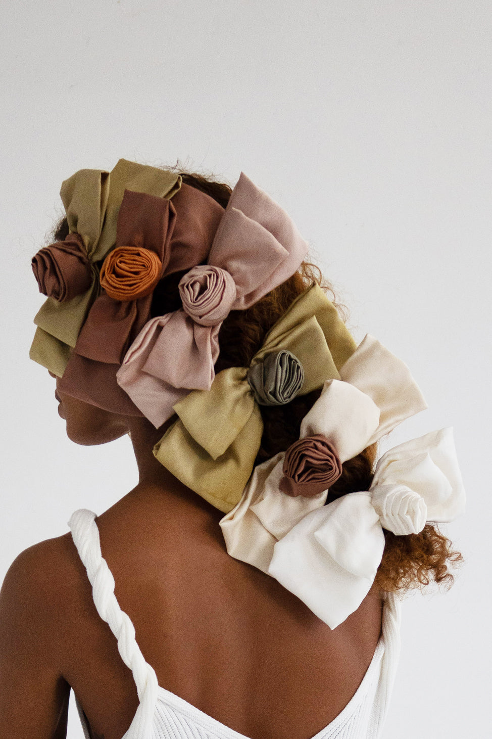 Cream Luna Moon Handcrafted Silk Bow Clip