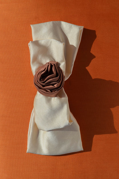 Cream Luna Moon Handcrafted Silk Bow Clip