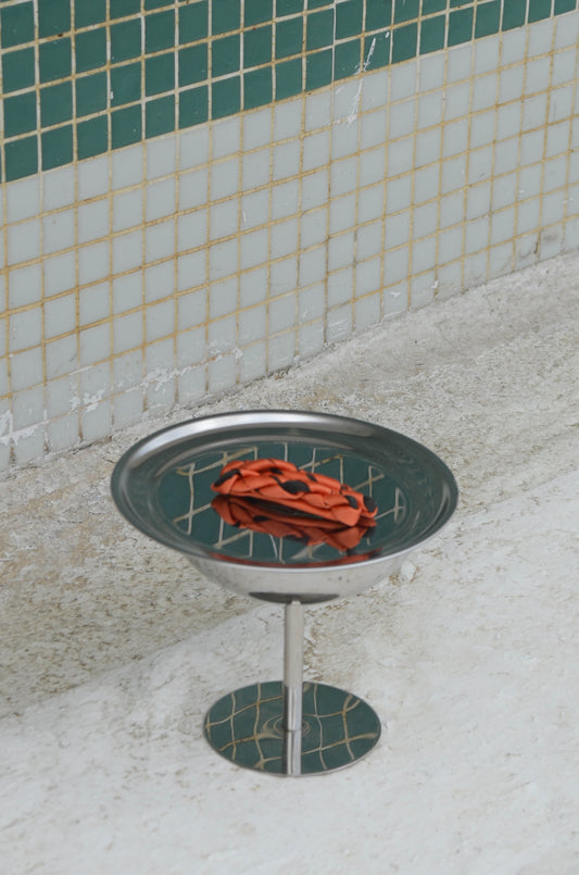 Groovy Vine Splash,  Orange-Black twisted satin hair clip