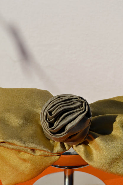 Pistachio-Sage Luna Moon Handcrafted Silk Bow Clip