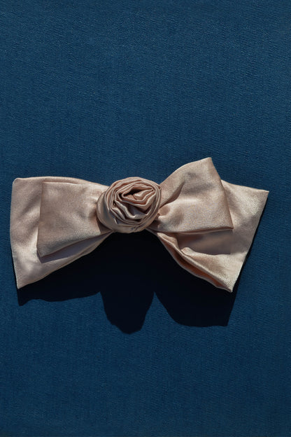 Tuberose Luna Moon Handcrafted Silk Bow Clip