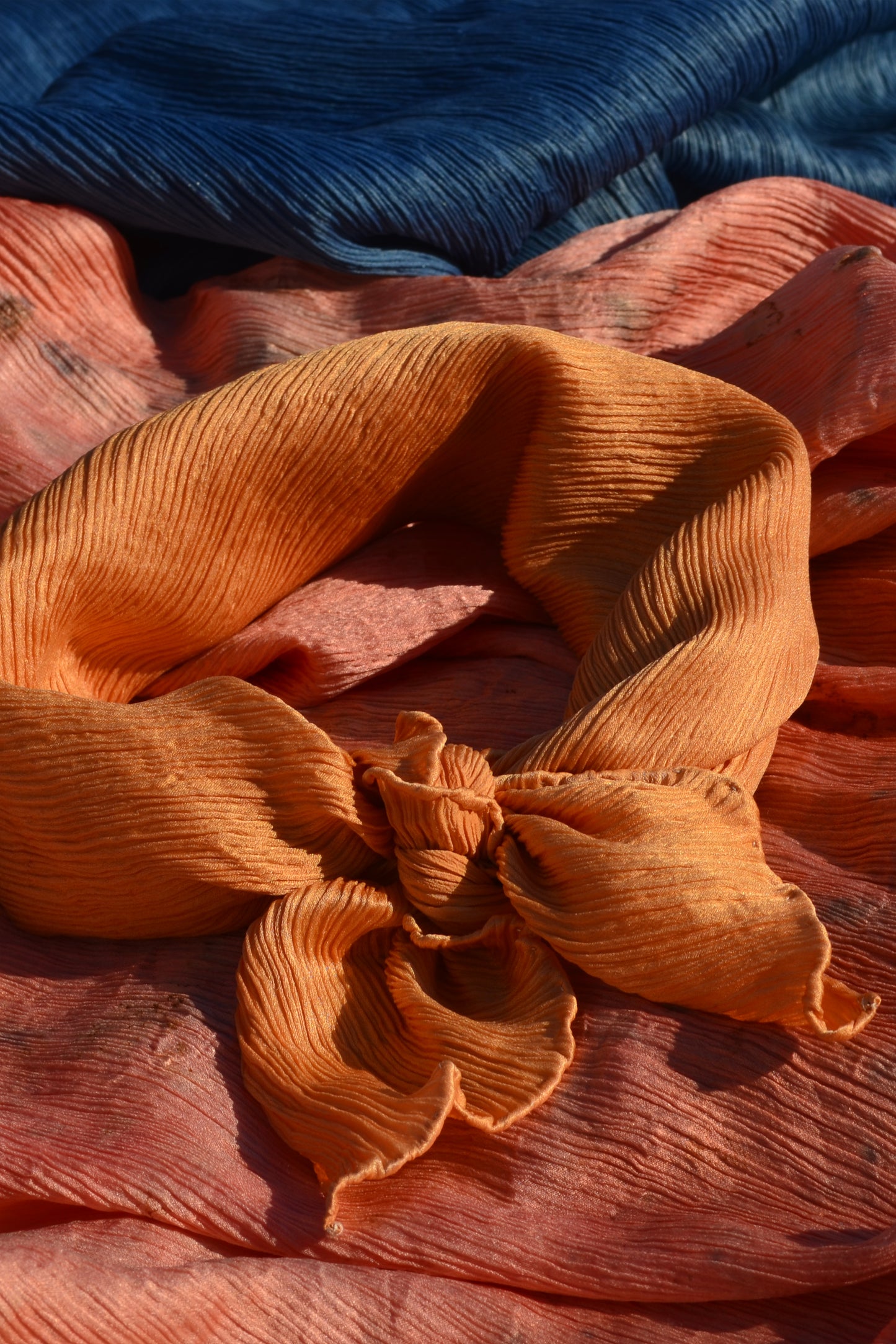Flowing Vine Orange – Pure Silk Scarf