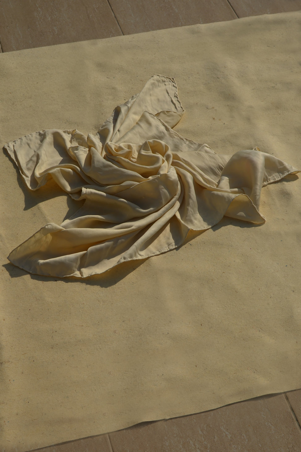 Beige&Cream Lover Silk Scarf 90X90cm