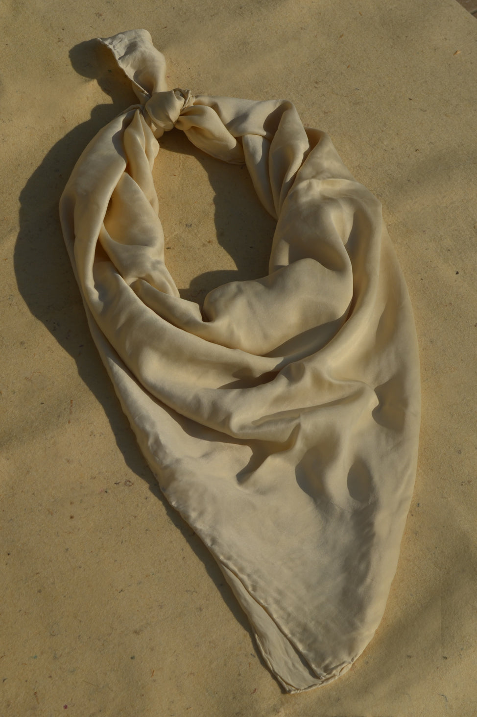 Beige&Cream Lover Silk Scarf 90X90cm