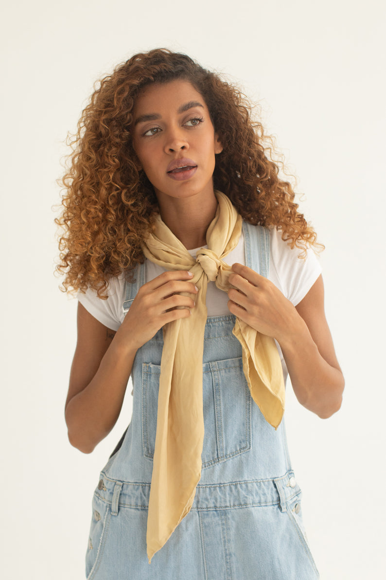 Nude Brown Lover Silk Scarf 90X90cm