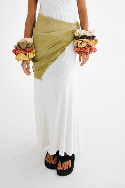 Chartreuse Flow Silk Scarf, 90X90cm