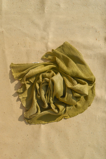 Chartreuse Flow Silk Scarf, 90X90cm