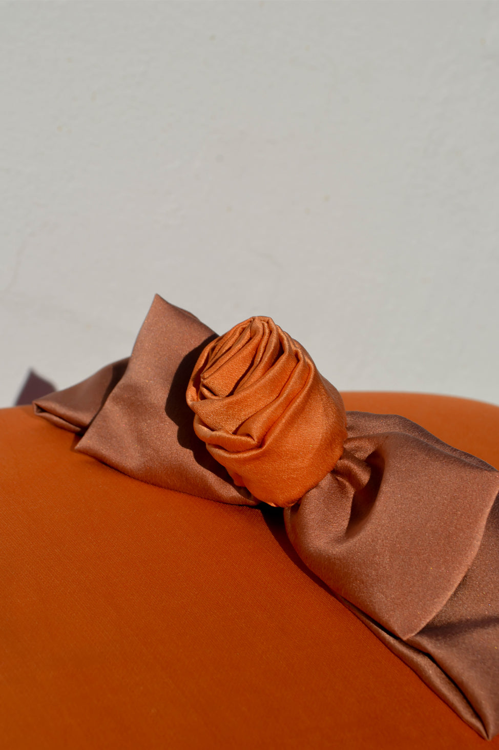 Cinnamon Luna Moon Handcrafted Silk Bow Clip