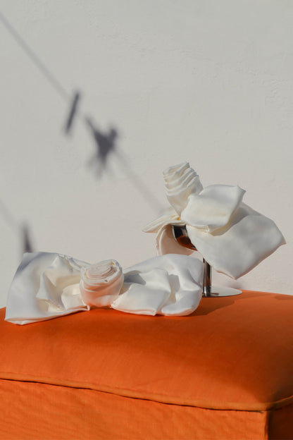 Bridal Luna Moon Handcrafted Silk Bow Clip