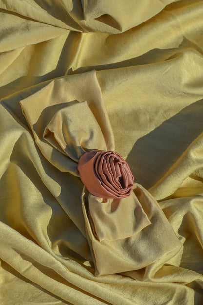 Brown Pistachio Luna Moon Handcrafted Silk Bow Clip