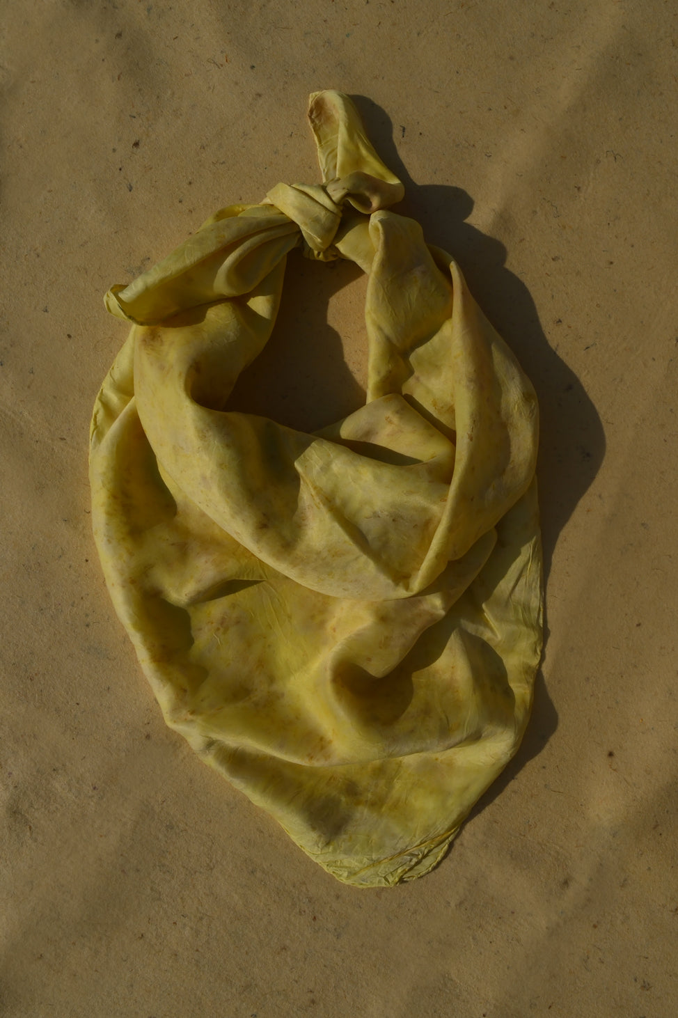 Joyful Lemon Yellow Lover Silk Scarf 90x90cm