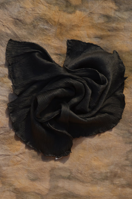 Flowing Charcoal – Pure Silk Scarf