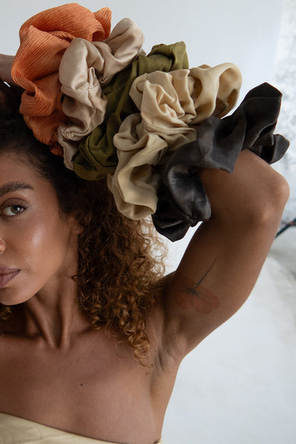 Charcoal Lover Silk Scrunchie