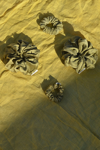 Chartreuse Flow Silk Scrunchie