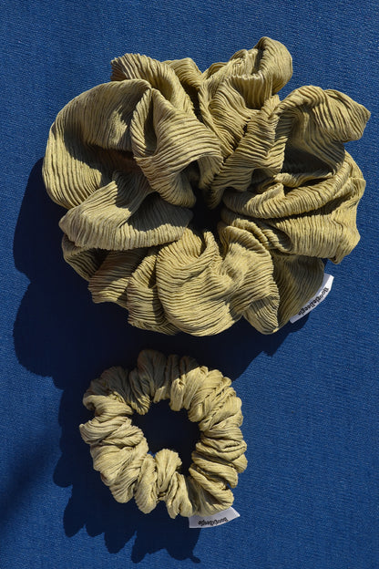 Chartreuse Flow Silk Scrunchie