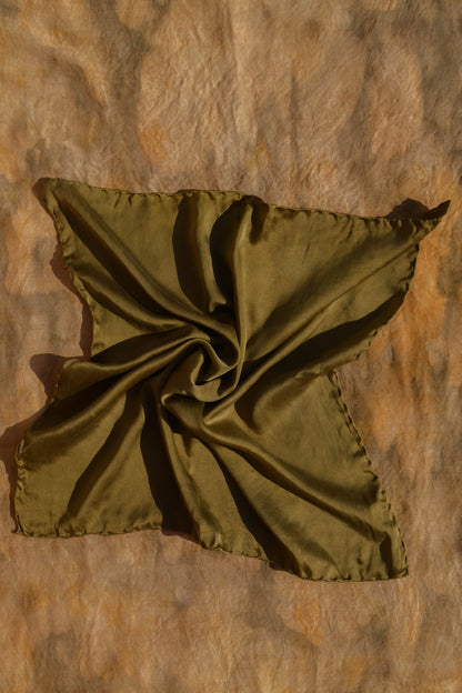 Olive Green Lover Silk Scarf