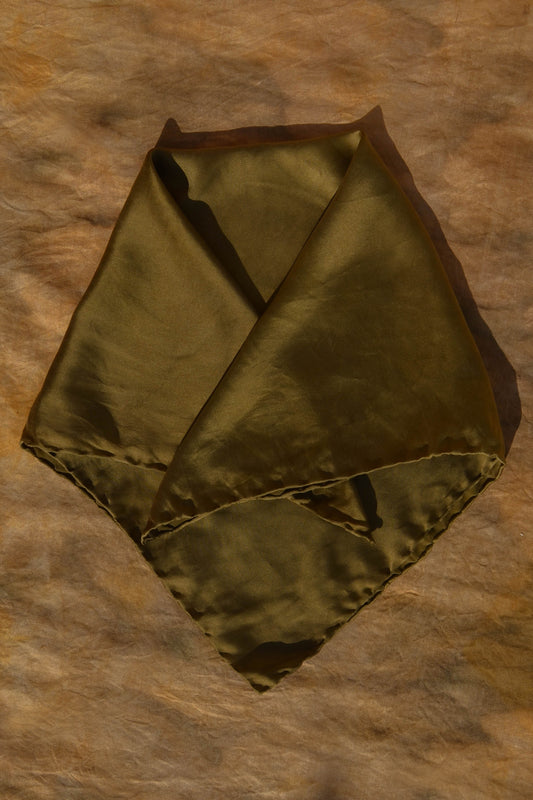 Olive Green Lover Silk Scarf