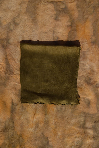 Olive Green Flow Silk Scarf