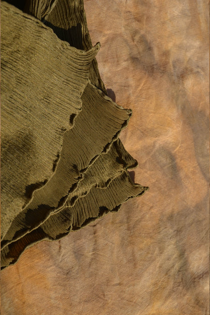 Olive Green Flow Silk Scarf