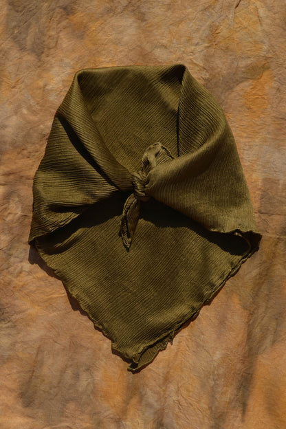 Olive Green Flow Silk Scarf