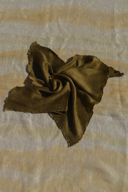 Olive Green Flow Silk Scarf