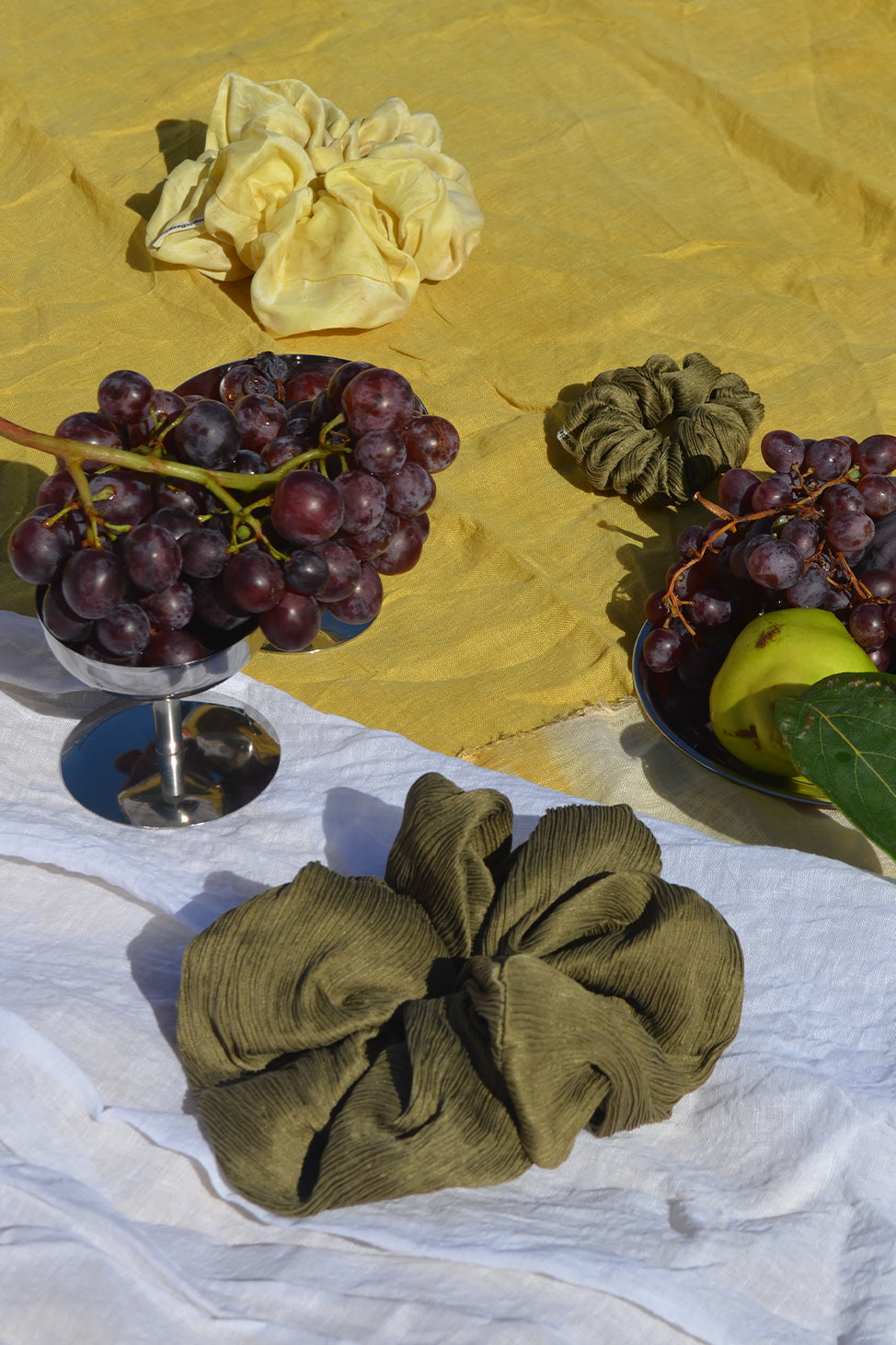 Forest Green Flow Silk Scrunchie