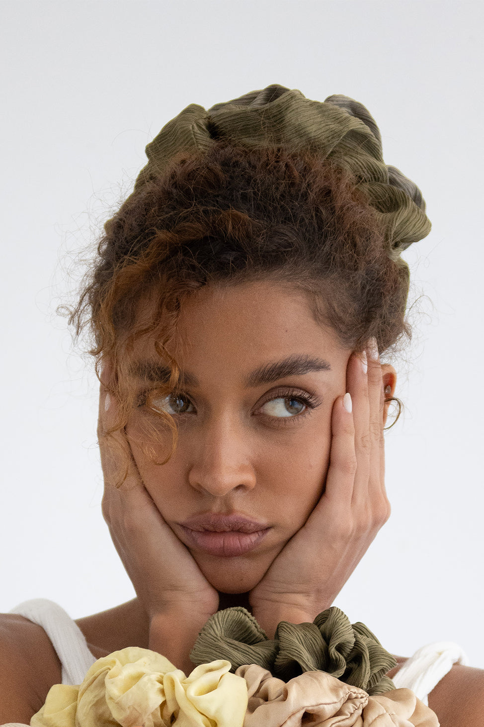 Forest Green Flow Silk Scrunchie