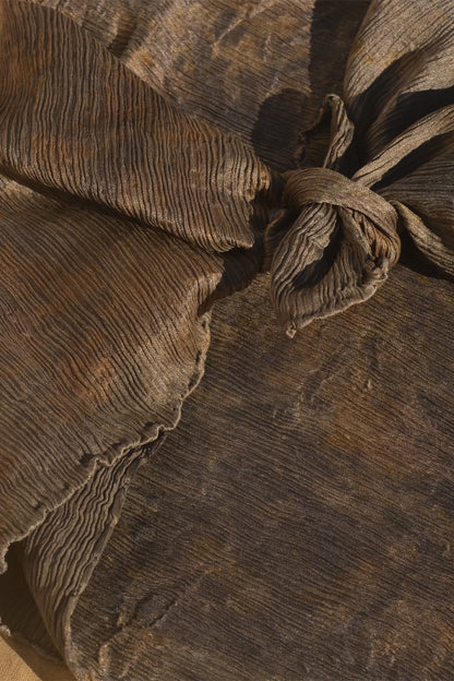 Flowing Joyful Grey Groove Silk Scarf