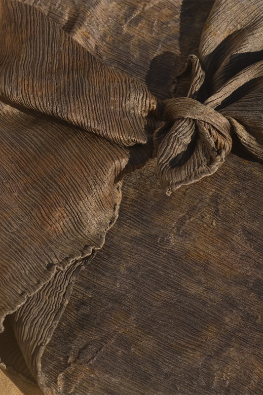 Flowing Joyful Grey Groove Silk Scarf