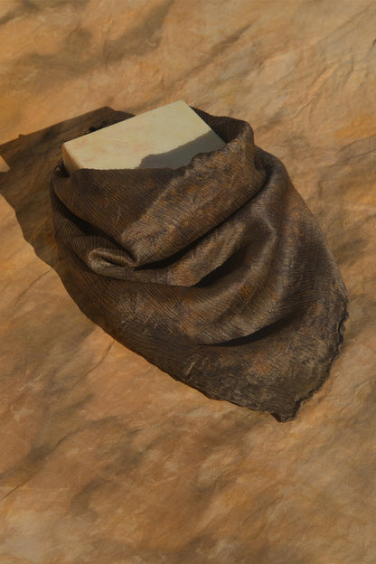 Flowing Joyful Grey Groove Silk Scarf