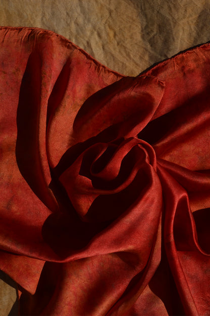 Joyful Rose&Orange Lover Silk Scarf