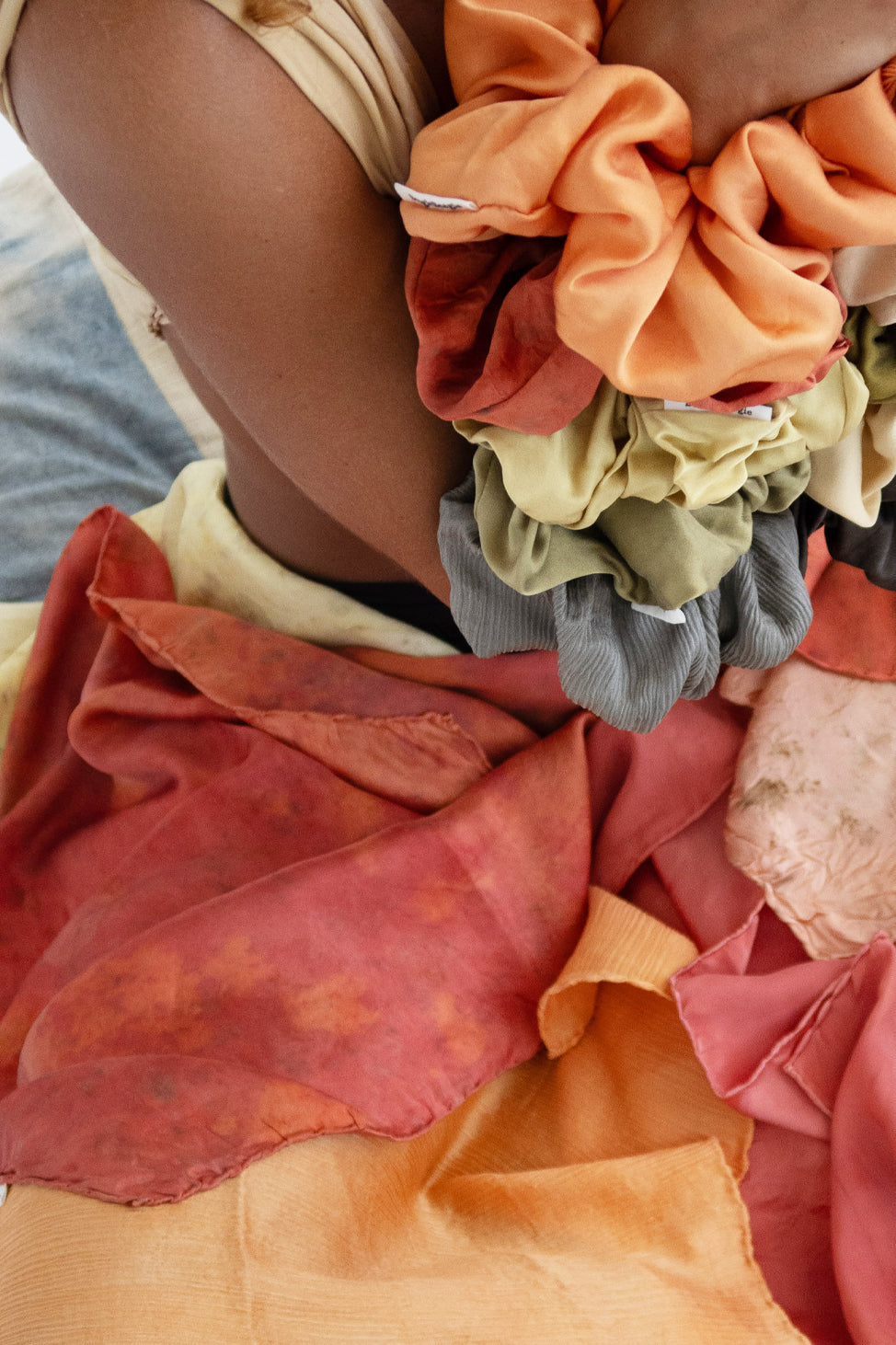 Joyful Rose&Orange Lover Silk Scarf