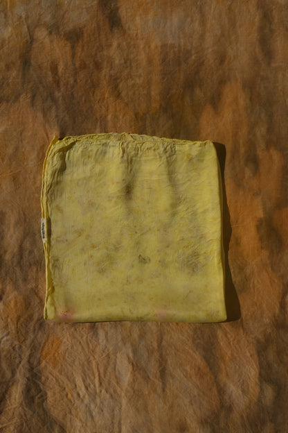 Joyful Lemon Yellow Lover Silk Scarf