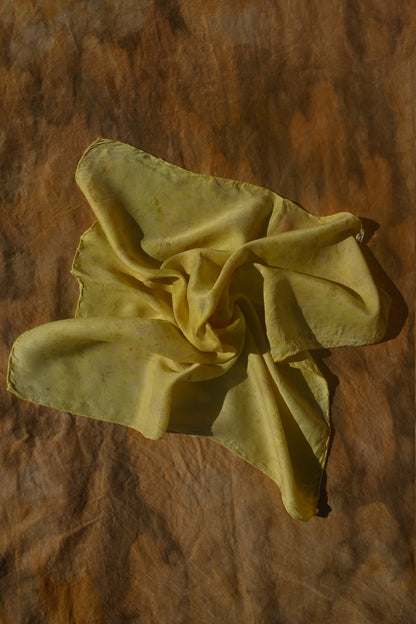 Joyful Lemon Yellow Lover Silk Scarf