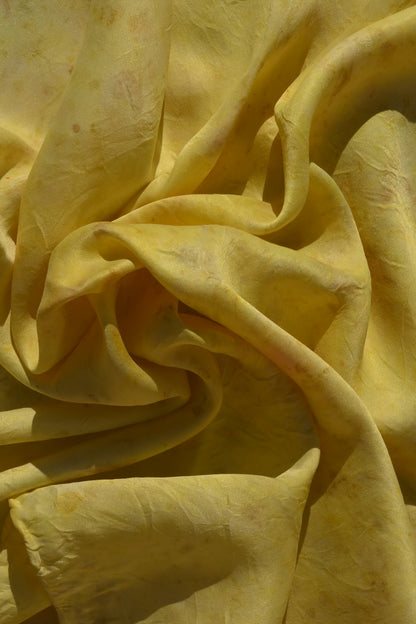 Joyful Lemon Yellow Lover Silk Scarf 90x90cm