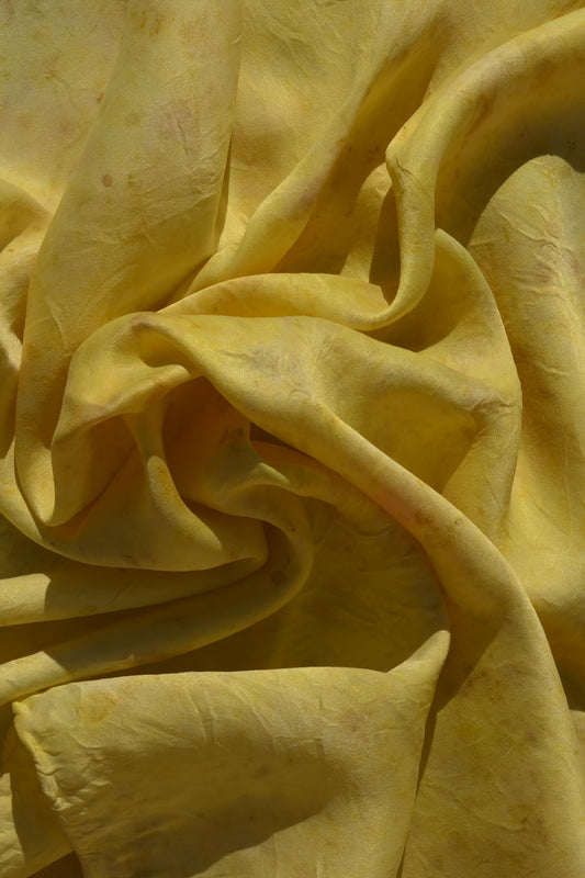 Joyful Lemon Yellow Lover Silk Scarf