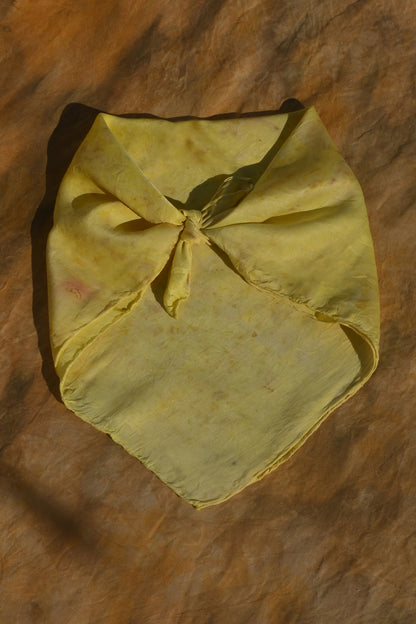 Joyful Lemon Yellow Lover Silk Scarf