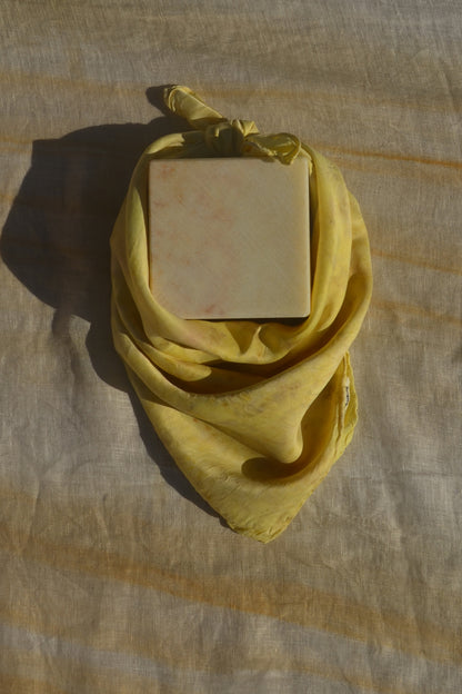 Joyful Lemon Yellow Lover Silk Scarf