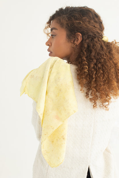 Joyful Lemon Yellow Lover Silk Scarf