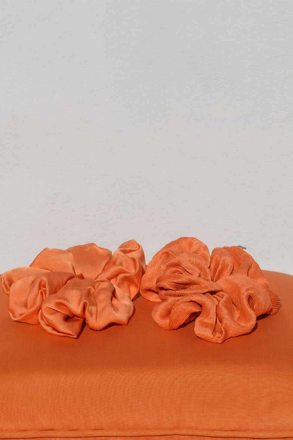 Peach Orange Flowing Silk Scrunchie