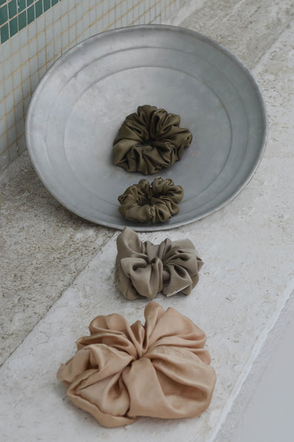 Sage Grey Lover Silk Scrunchie