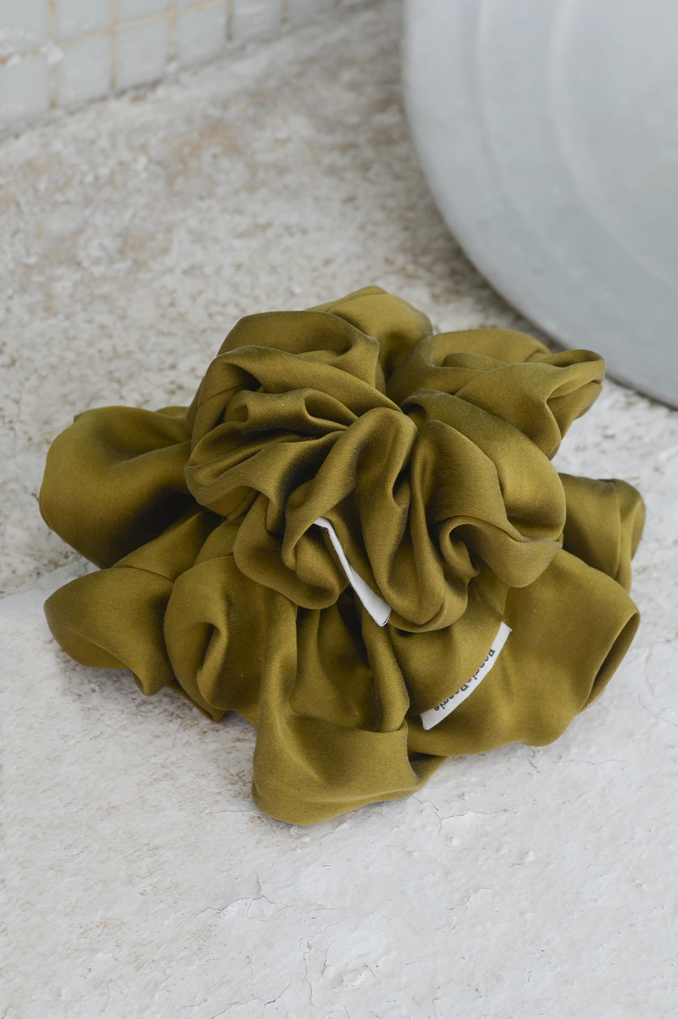 Velvety Green Lover Silk Scrunchie