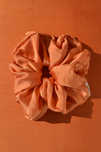 XL Peach Orange Lover Silk Scrunchie